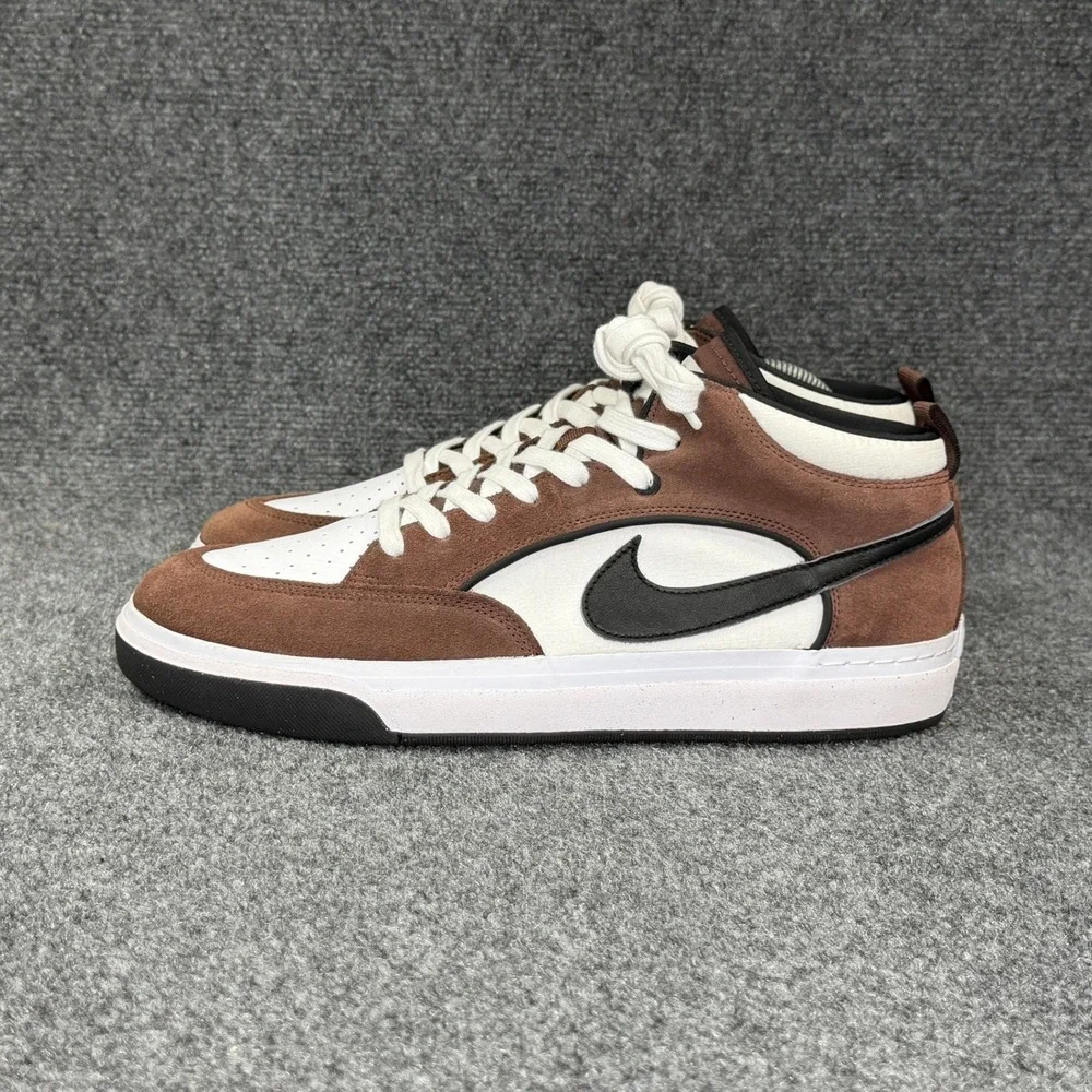Nike SB React Leo Baker Sneakers Men's 13 Light Chocolate White Brown Skate Shoe